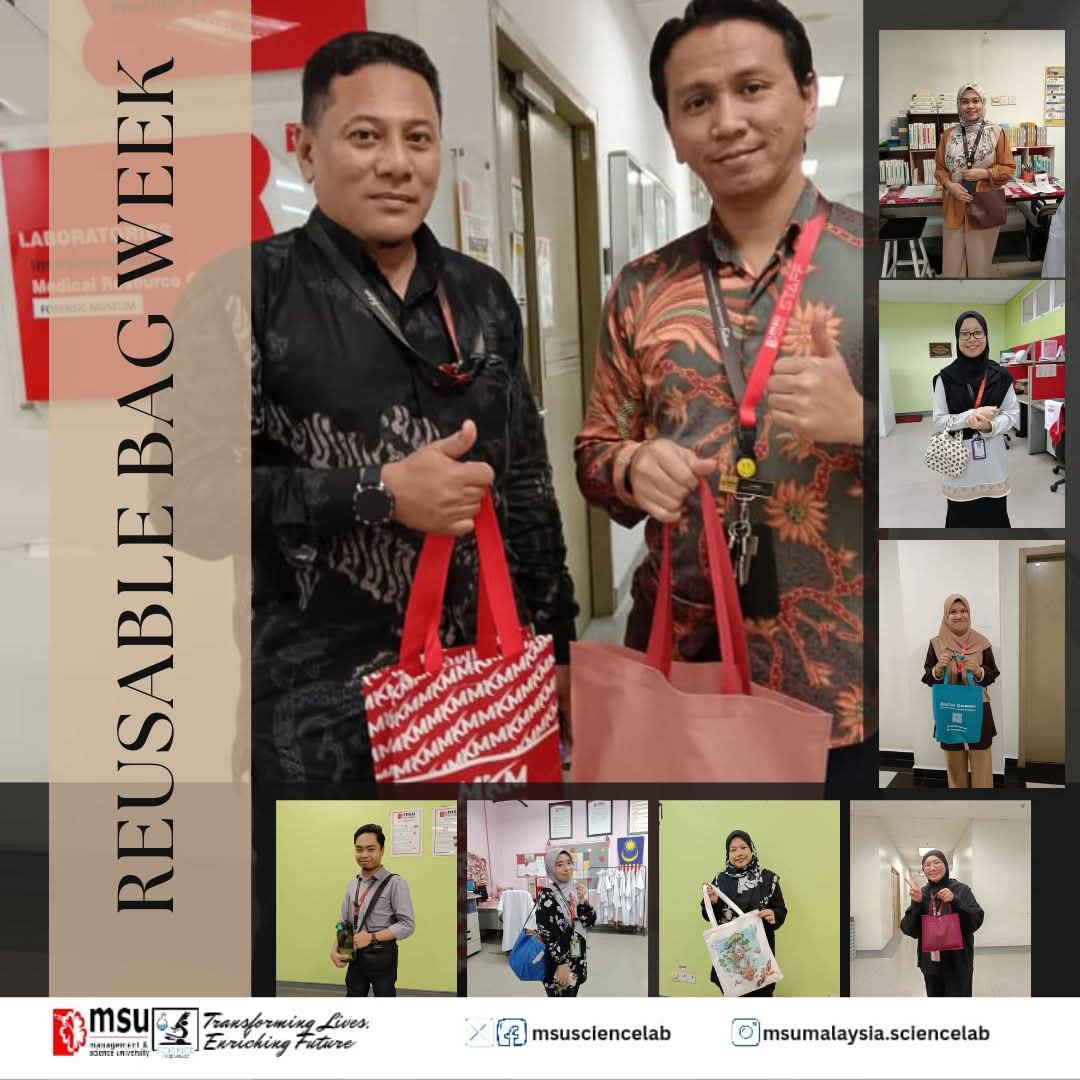 MSUsciencelab's tweet image. Join us for Reusable Bag Week! 🌿

Let’s reduce waste, embrace sustainability, and make a positive impact on our planet—one bag at a time.

#SustainableChoices
#ReuseAndReduce
#SDGAwareness
#MSUScienceLab
#MSUmalaysia
#msurians