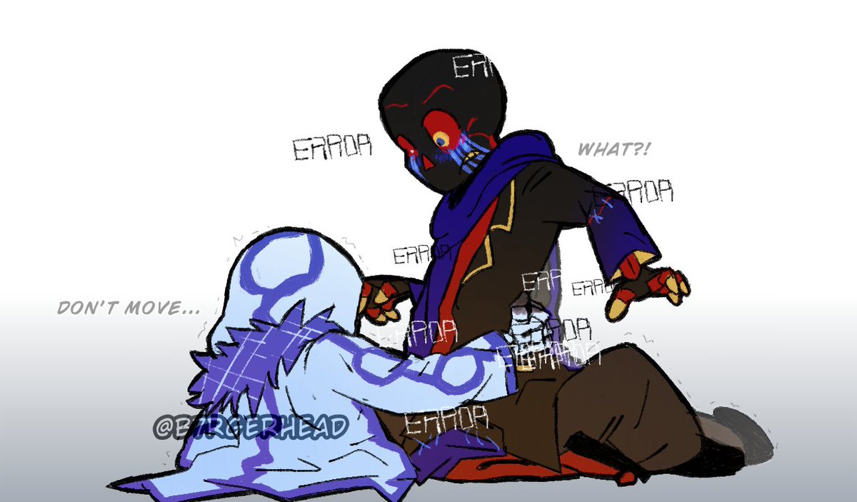 b7rgerhead's tweet image. fan art of the 404/error fanfic by Destiny_Of_A_Dragon on AO3!! ⬇️
archiveofourown.org/works/59152837 
#errorsans #404sans #error404 #error404xerror iidoNOT knwo the name of rhe ship😭😭😭😭😭 #freaky