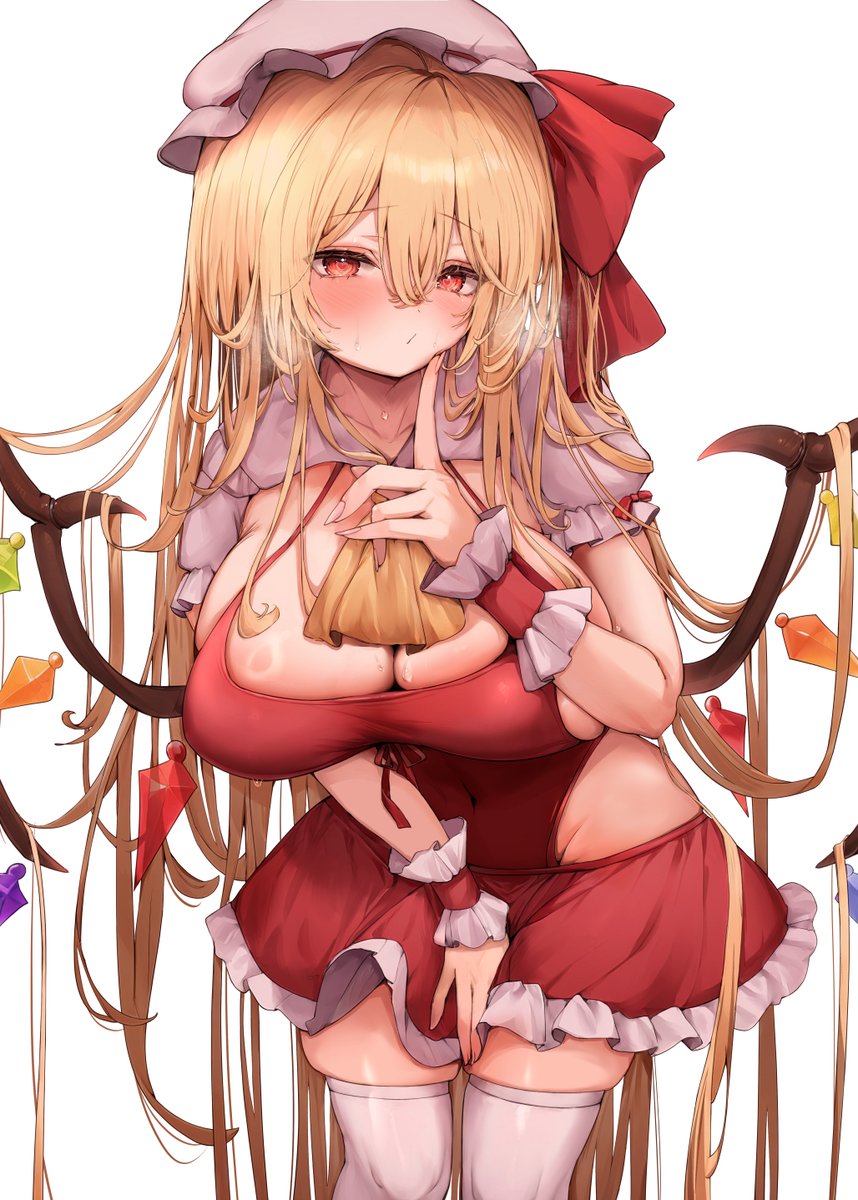 フランドール・スカーレット 「ほっぺぷにっ 」|満丸みかん🍊skeb募集のイラスト