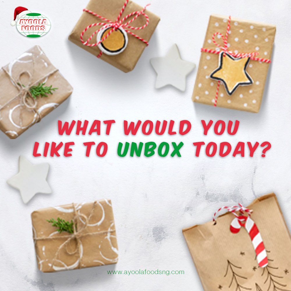 If you are asked what your dream gift is, what would your answer be? Tell us in the comments. 🎁🎄

#AyoolaFoods #MerryChristmas #ChristmasFood #HolidayRecipes #ChristmasDay #Food #Recipes #EatRight #MadeInNigeria