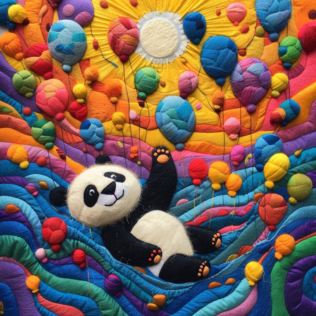 tan_hua18069's tweet photo. ๐๐ It's a beautiful day! Our panda is floating on clouds of adventure. #BalloonFiesta #PandaUp #panda #AiArt https://t.co/sgrzsTBy7J
