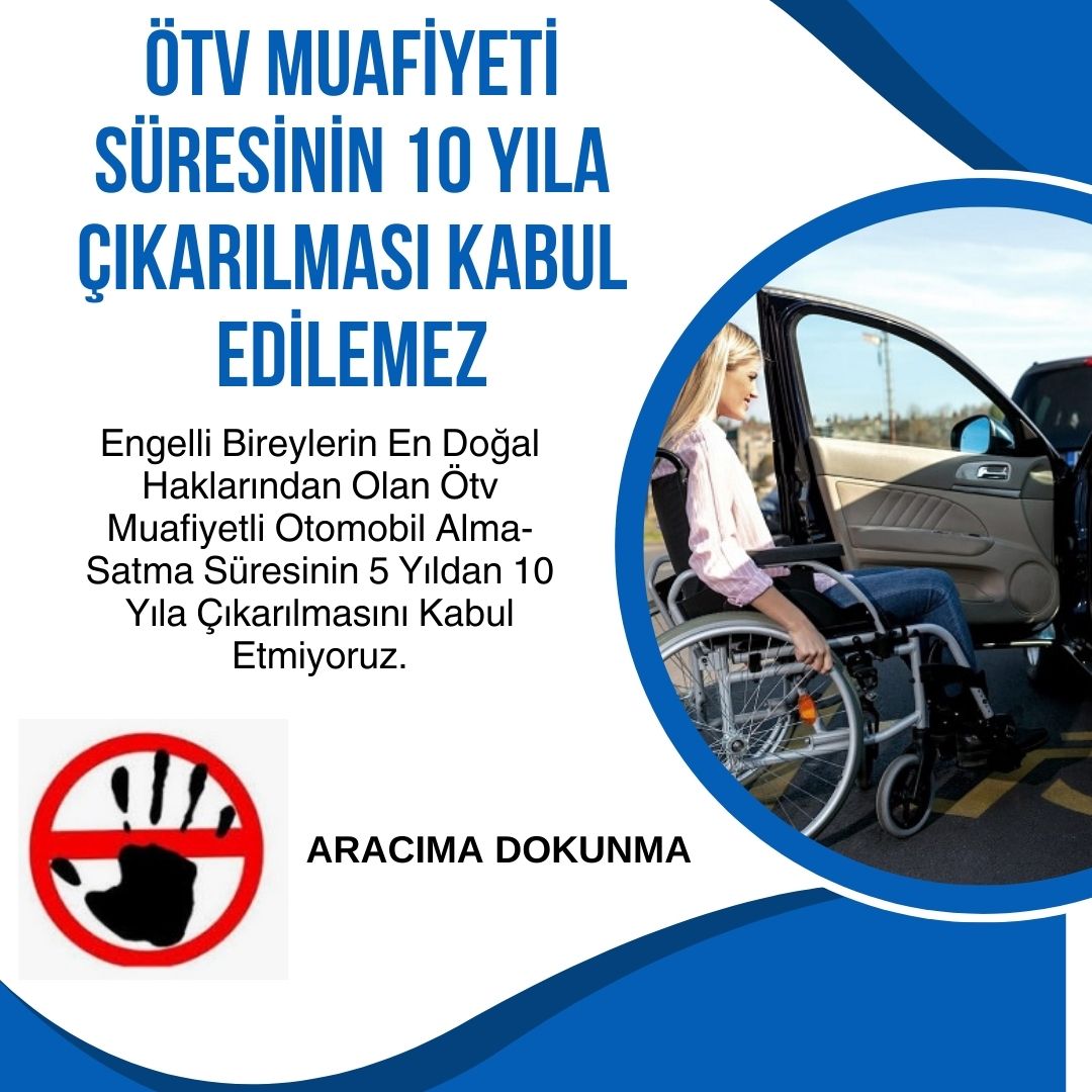 #aracımadokunma suistimal edenleri tespit et gerçek kullanıcıları mağdur etme.
Ülkemizde maalesef ulaşımın tam anlamıyla yapılamadığı bu süreçte kendi ulaşımlarını sağlayan araç kullanıcısı olan engellileri mağdur eden bu yasayı bir an önce düzeltmesi rica ederiz.
<a href="/RTErdogan/">Recep Tayyip Erdoğan</a>