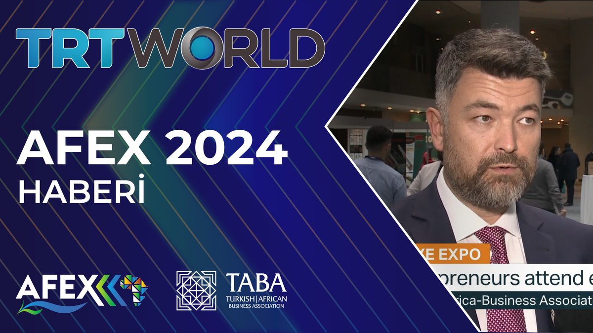 AFEXTR's tweet photo. 12 - 13 Kasım'da İstanbul Pullman Kongre Merkezi'nde yapılan AFEX 2024 TRT World Business News'te yayınlanan haberimizle uluslararası medya'da da yer aldı.
https://t.co/0n3Sz3I4Qv
https://t.co/WAl9Wt81WY

#AFEX #AFEX2025 #AFEX25 #afrikaişforumu #afrikaihracat #TABA #fatihakbulut https://t.co/8WIrvF2JoZ