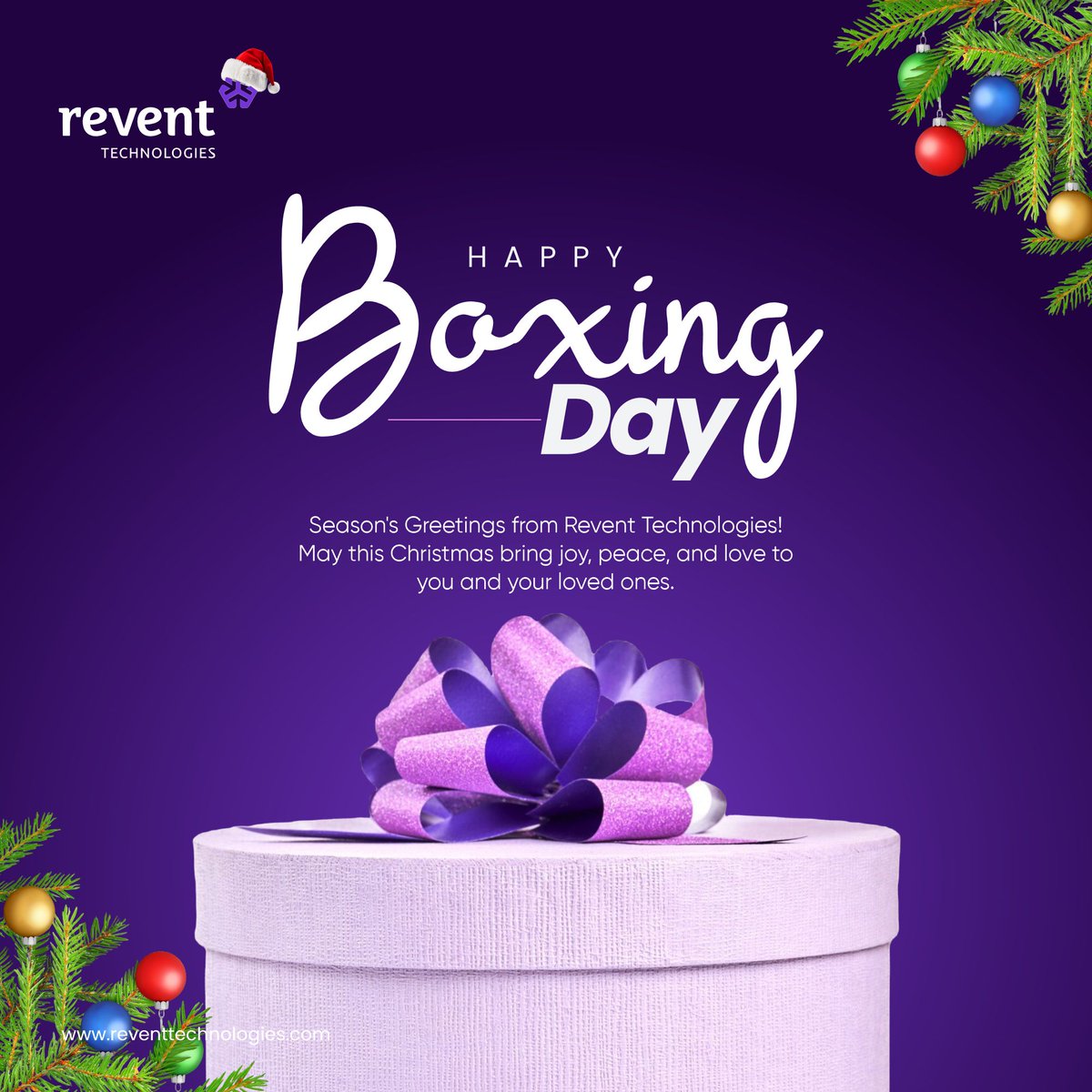 ReventTech's tweet photo. Unbox the possibilities! 🎁 

This Boxing Day, we celebrate the spirit of innovation and thank you for being part of our journey. 

Here’s to building a brighter, tech-powered future together.

#HappyBoxingDay #ReventTechnologies #HappyHolidays https://t.co/iNSl9stybo