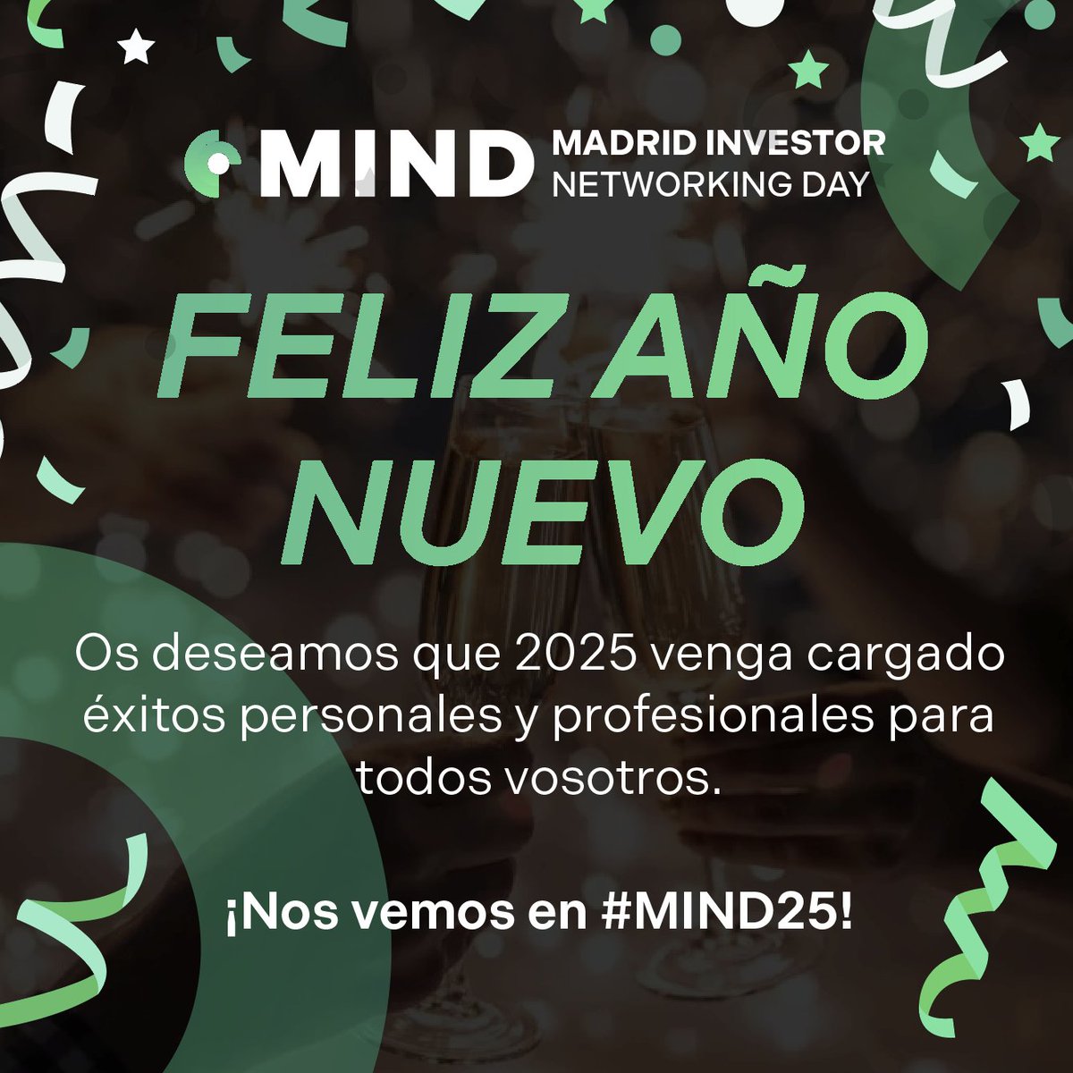 Qué ilusión tenemos por el nuevo año. Queda mucho para noviembre, pero ya estamos sentando las primeras piedras de #MIND25.  

Te deseamos una buena entrada en el nuevo año… ¡y no te atragantes con las uvas! 😉