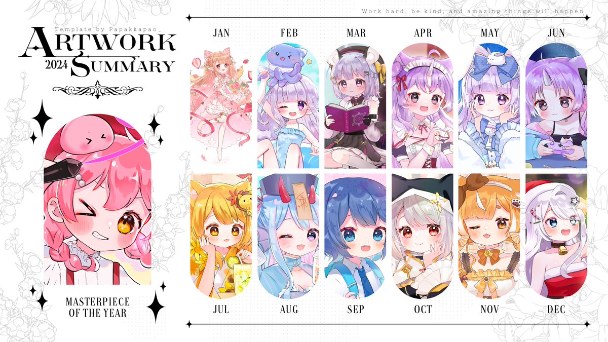 yazawaribii's tweet image. 2024年度總結~✨
畫了好多作品w有點選擇障礙呀~~
感謝今年有委託、以及支持我創作的大家(☆▽☆)
今年也努力散發可愛能量了.*･☆
未來也請多多指教!!

・˳ ⊹ ✩ — ˗ˋ ୨୧ ˊ˗ — ✩ ֪͏ ˳ ⊹
#2024artsummary #2024回顧
#2024年を振り返る #莉筆