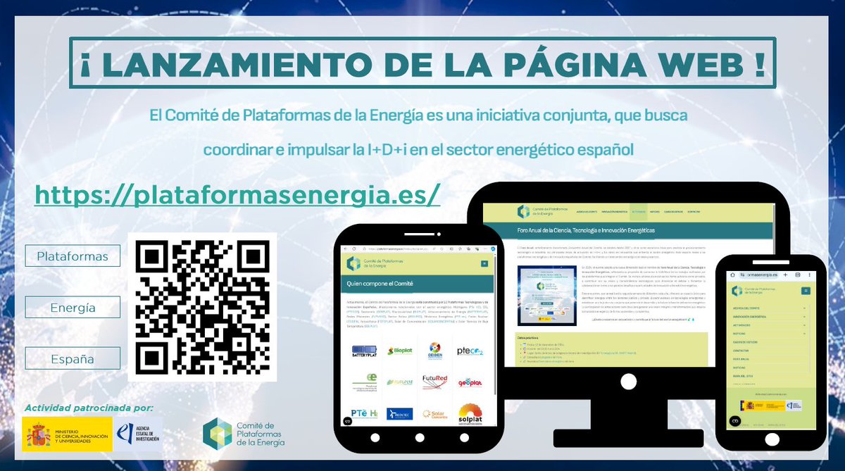¡Lanzamos la nueva web del Comité de Plataformas Energéticas (#CPE)! 

Un espacio con información de las plataformas tecnológicas que integramos el CPE, acceso a publicaciones de innovación energética e iniciativas de colaboración público-privada.

🔗 plataformasenergia.es