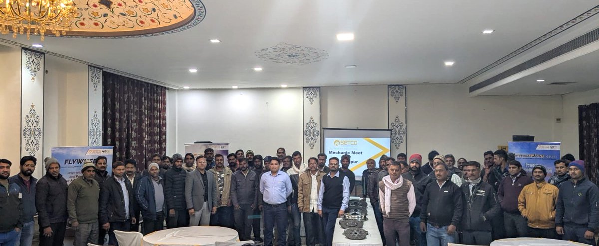 SetcoAutomotive's tweet photo. Our mechanic meet in Jaipur was an exciting day filled with skill-building, clutch insights and lot of engaging interaction with mechanics dedicated to keeping vehicles running smoothly with our products.

#SetcoAutoSystems #Clutchleaders #Leadersintruckparts #Mechanictraining https://t.co/nSiTqu65Ee