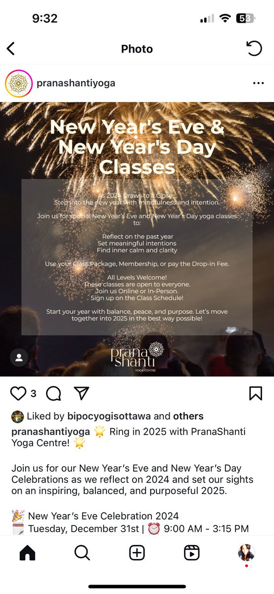 ValentinaGuzman's tweet photo. Friends in Ottawa: my beloved @pranashanti has schedule a beautiful set of classes for the New Year's and Day and I will part of the roaster to celebrate together 2024 and 2025. Please see below what we are offering. https://t.co/ykVmlluleq