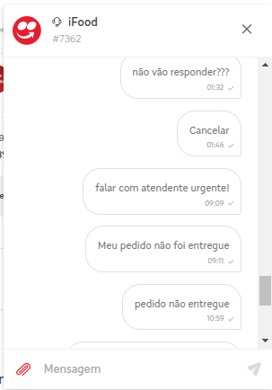 andrevjc's tweet photo. @iFood  ... desde 01h da manhã sem resposta de um pedido feito as 22hs. https://t.co/eb501HA8Sj