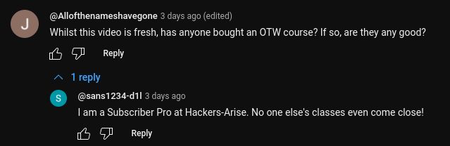 three_cube's tweet image. Hackers-Arise Offers The Best Cybersecurity Training On The Planet!                                   
Listen To What Our Students Are Saying!                            
What are YOU waiting for?        
Start 2025 Right! Become a Cyber Warrior!
hackersarise.thinkific.com