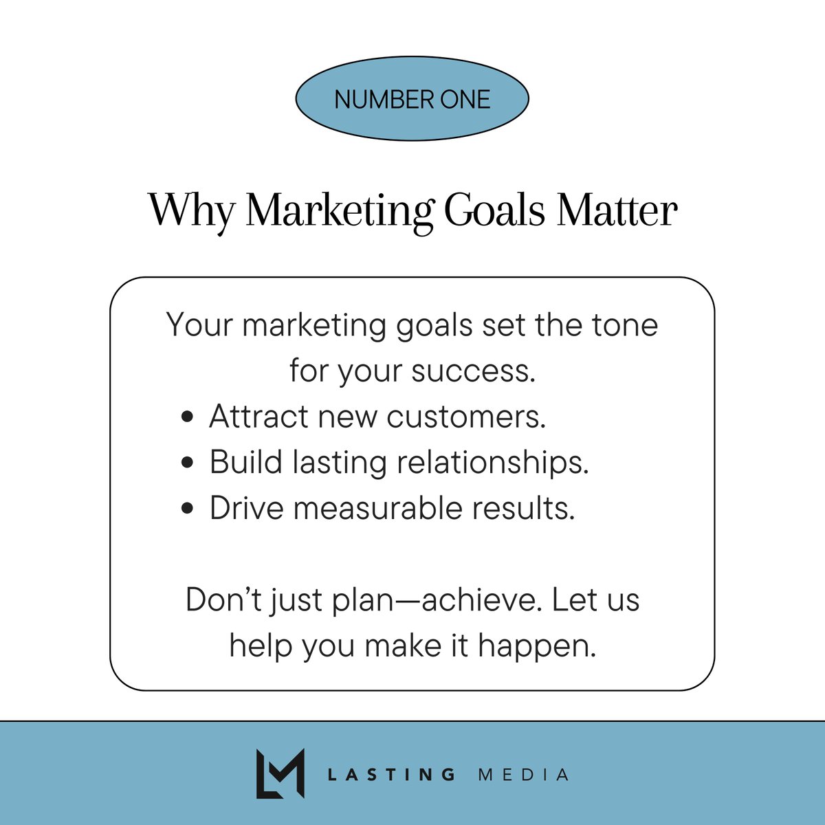 lastingmediaco's tweet photo. 🎯 New Year, New Marketing Goals! 

As 2025 approaches, it’s time to level up your strategy and make this your most impactful year yet! Whether you’re a business, nonprofit, or creative project, setting clear goals and partnering with the right team can make all the difference. https://t.co/N02VGzxhQU