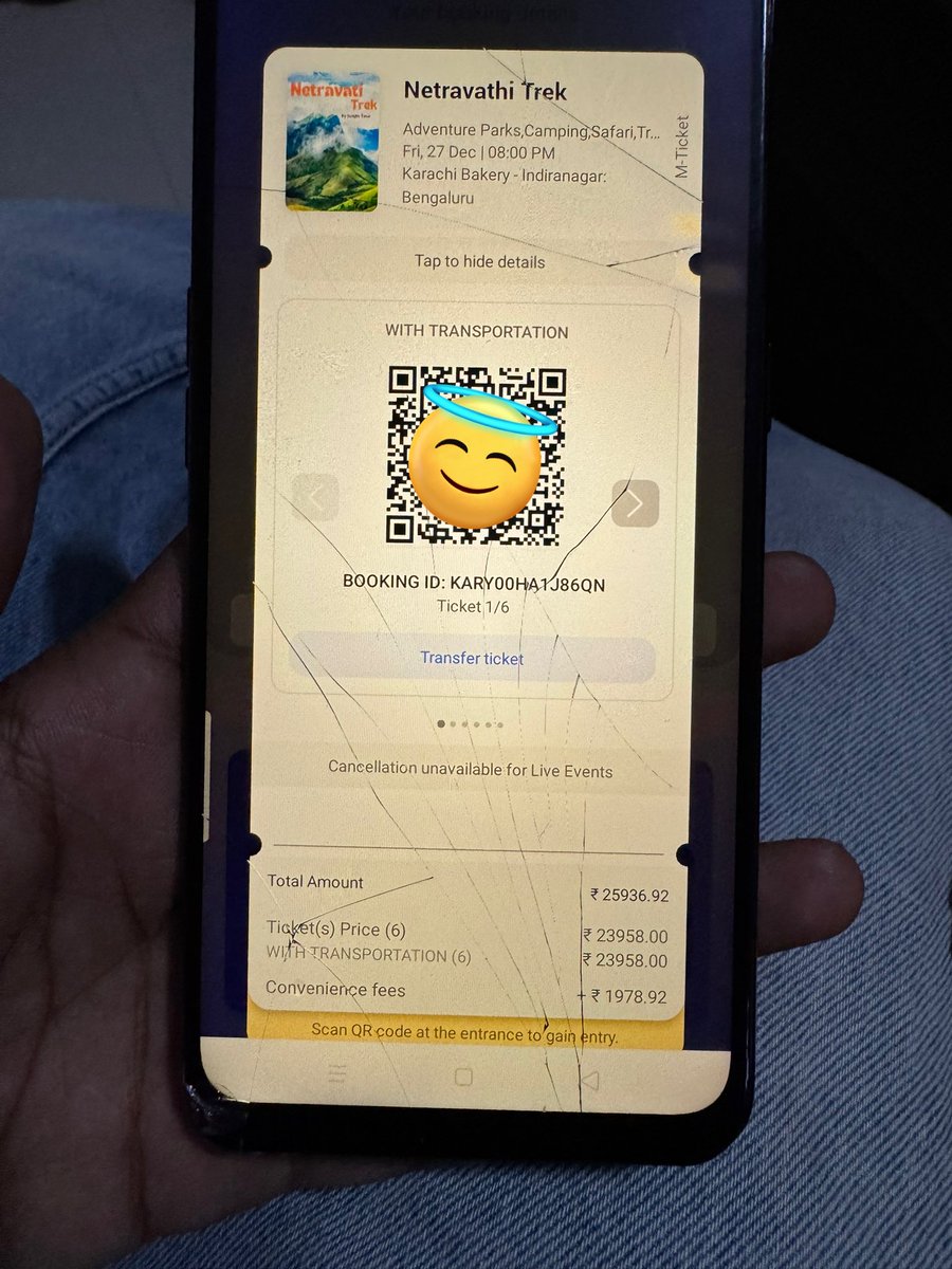 btrsir's tweet photo. @bookmyshow Actually we booked tickets for netravathi trek through BookMyShow but we haven’t seen trek need to be booked separately 

Kindly help us on this….. cancellation or transfer

Or any transfer to any ongoing treks https://t.co/j9QFNTWdOI