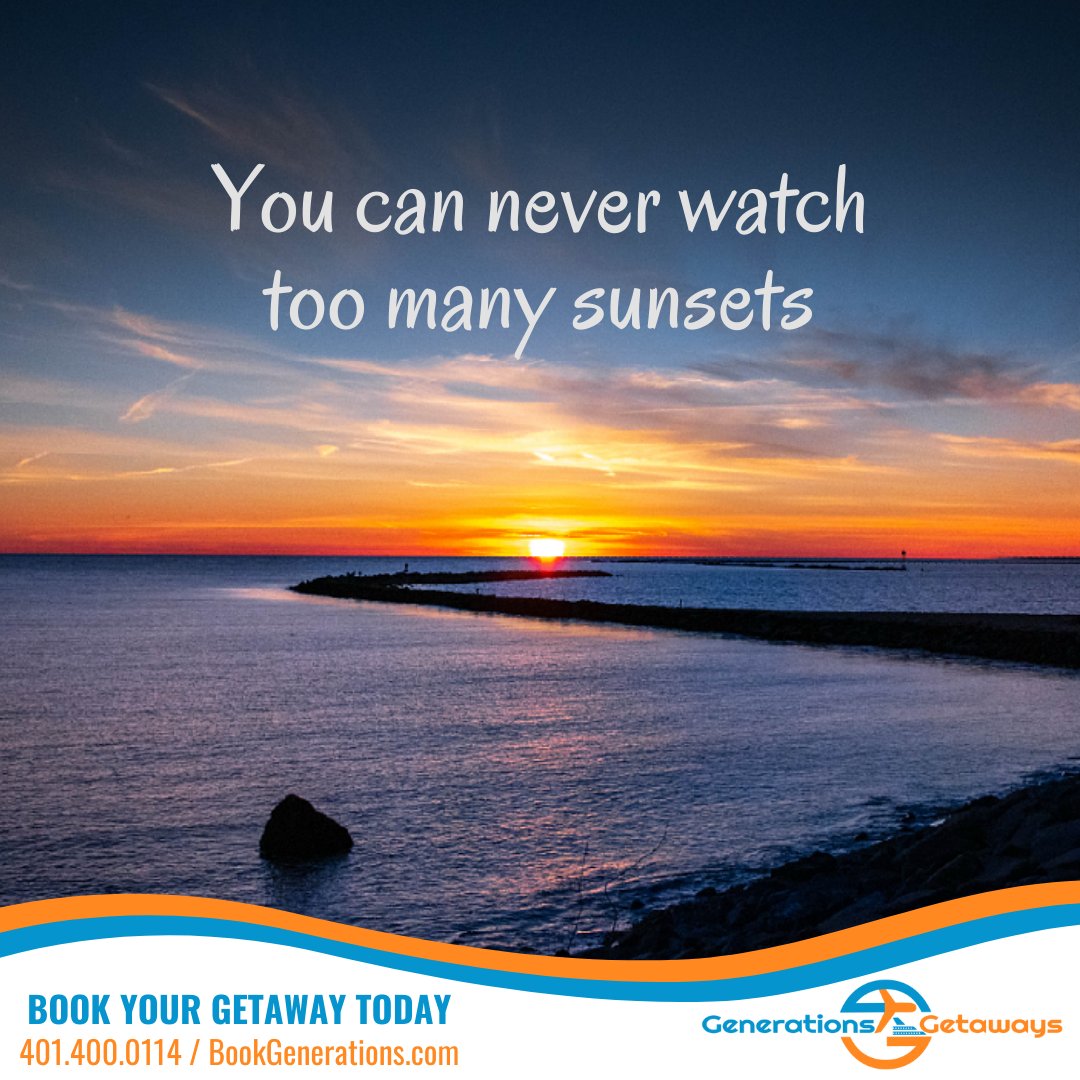 GenGetaways's tweet image. Never! And every evening you have the opportunity to see another one!

#travel #vacation #getaway #allinclusive #resort #cruise #caribbean #europe #beach #family #quotetoliveby #travelquotes #GenerationsGetaways #BookGenerations