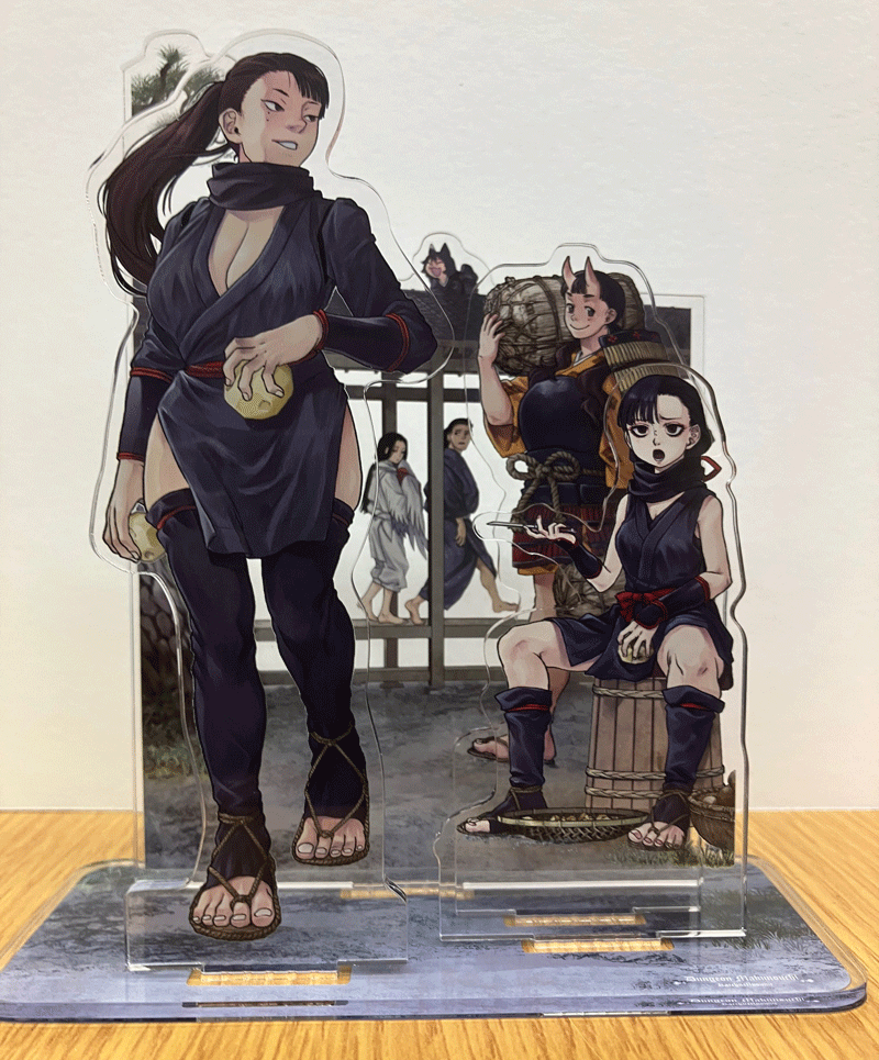 マルシル 「そして『ともつか治臣』さんに描いてもらった今回の表紙をA3版のアクスタにしてみた」|甲冑娘のイラスト