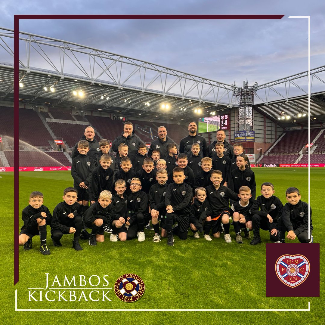 JamTarts's tweet image. Today's @jamb0skickback Half-Time Heroes are the Pentland Athletic 2015s 👋 

⚽️ They've had their pre-match coaching session with @heartscoaching and at half-time, the team will take to the pitch for some small sided games. Welcome to Tynecastle ♥️