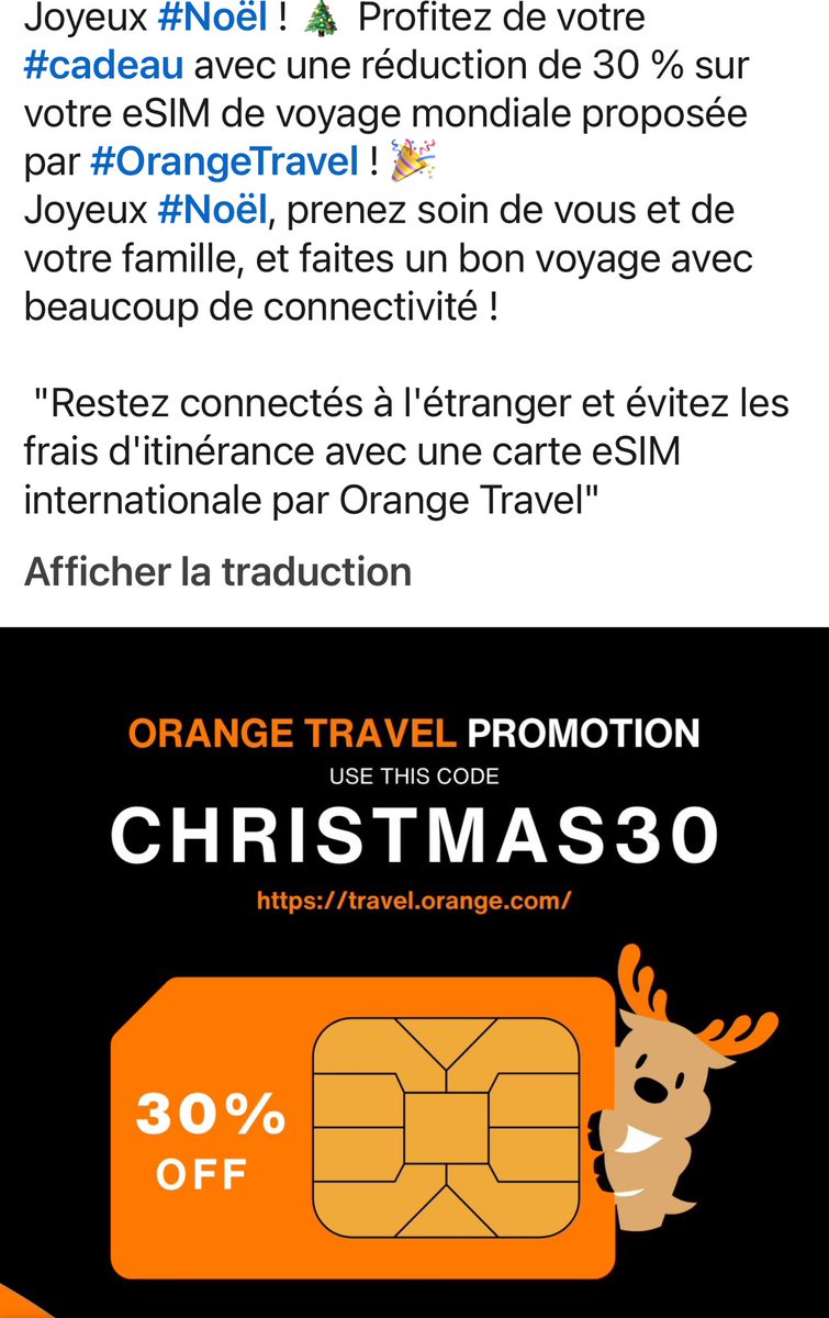 Joyeux noel ! Que l esprit de Noël soit parmi nous tous …amour et amitiés

Ci dessous un petit cadeau (pub) pour qui ceux qui voyagent

Compatible avec tous les opérateurs du monde et fonctionne dans le monde entier