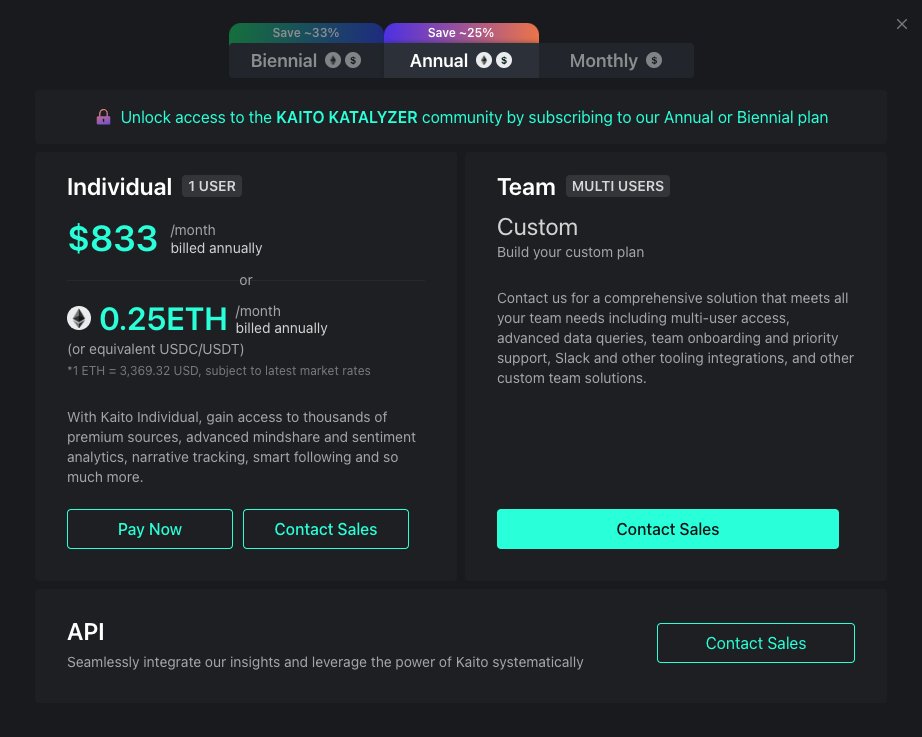 Kaito Yap, Towns vs. Socialfi yine hortladı 🤷‍♂️

Kısa vadede yine hype yapıp kazandırabilir ama uzun soluklu olabileceklerini yine düşünmüyorum. Merakımdan girdim bakıyorum.

Yaps olayı aslında Kaito'nun asıl ürününe bir zemin hazırlıyor ve herkes "ücretsiz" veri ve analiz
