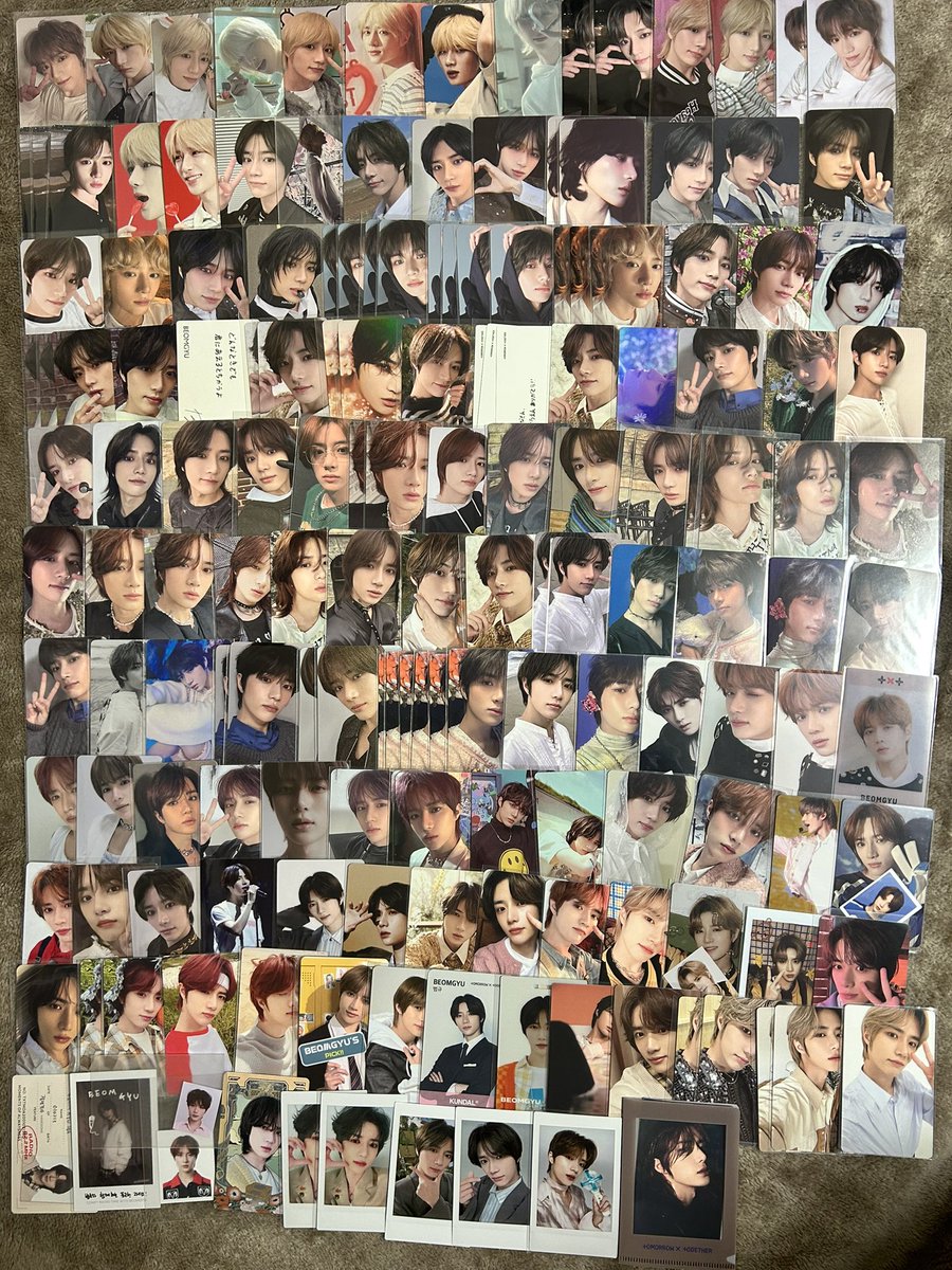 txtyj__'s tweet photo. TXT トレカ交換

譲 画像7枚
スビン ヨンジュン ボムギュ テヒョン ヒュニンカイ 

求
ヨンジュン
異種 SEVENTEEN ジョンハン
買取可

n:1可能です
譲求の記載必ずお願いいたします
難しい場合＝♡

#TXTトレカ交換 #TXT交換 #SVT交換 ラキドロ 特典 サイン入り アンコン 中華 アンケート プルバトゥ https://t.co/KWHGGiJK8p