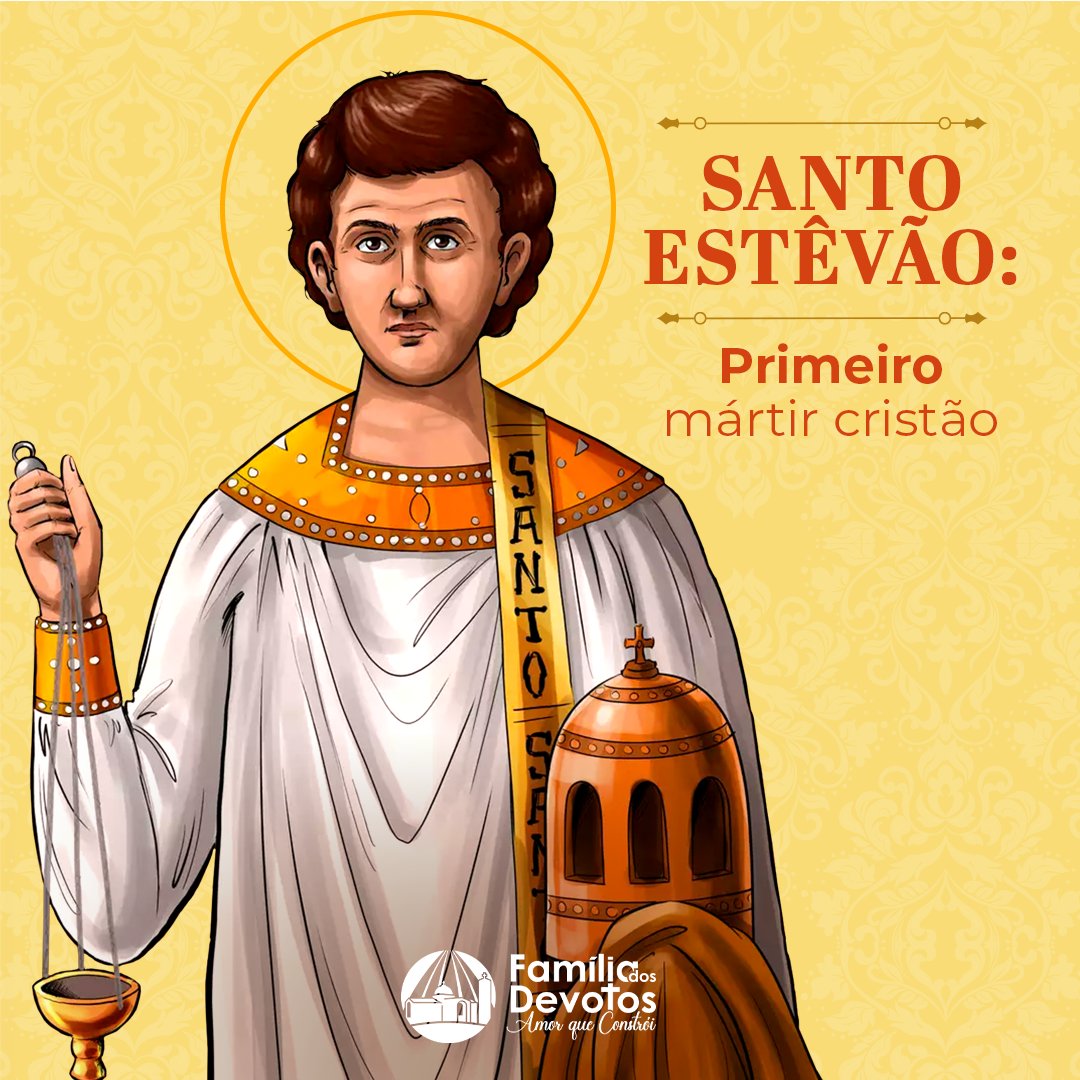 familiadevotos's tweet photo. Estêvão foi um dos primeiros a seguir os Apóstolos de Jesus, acredita-se que este Santo era grego ou judeu e foi educado na cultura helênica.
O seu martírio ocorreu entre o ano 31 e 36 da era cristã.
Santo Estêvão, rogai por nós! 🙏
#familiadosdevotos #santododia #soudevoto https://t.co/byoDk5yRC4
