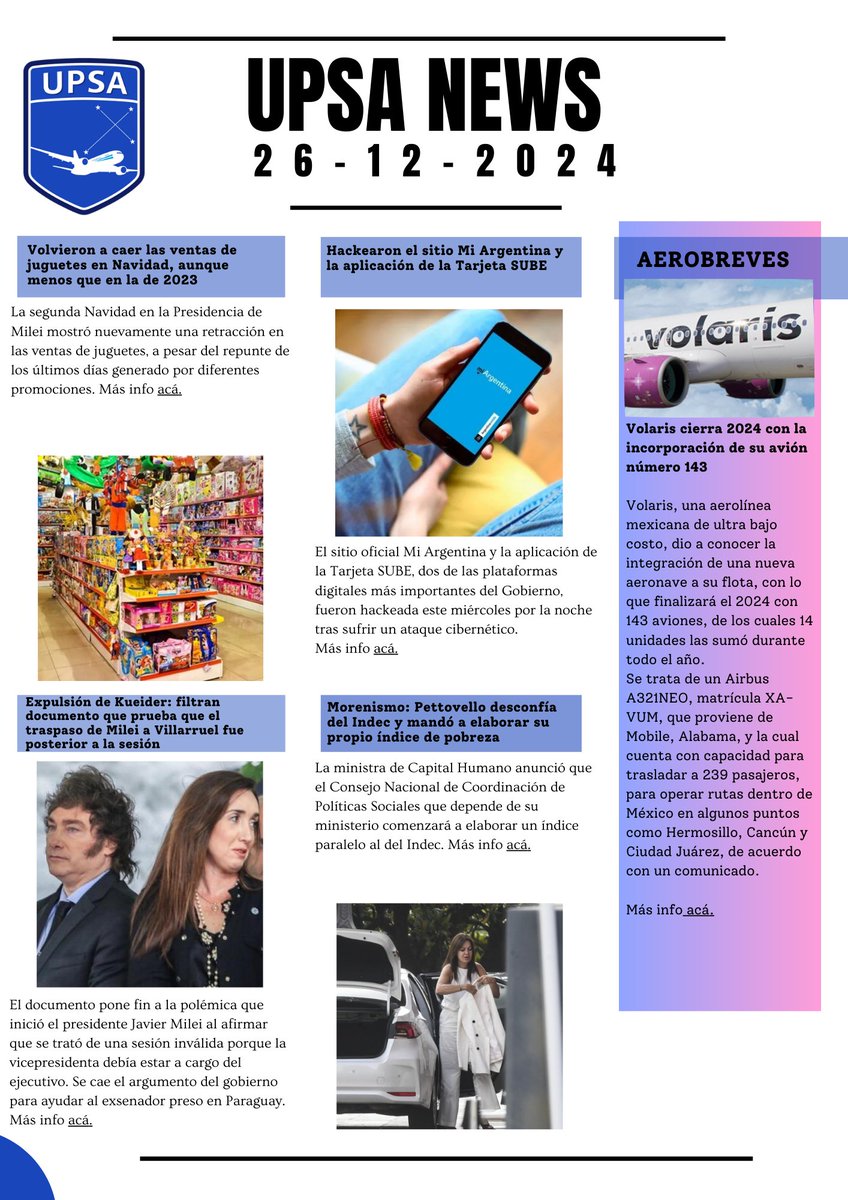 ¡Buen día!👋
Informate con nuestro UPSA News! 🗞️
Leé las noticias completas por acá
👉acortar.link/jw7uP2