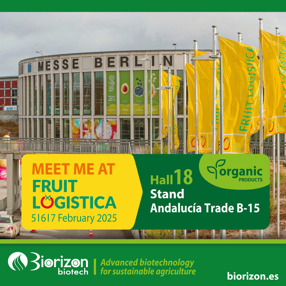 🌿 We'll be at #FruitLogistica2025!🍋
From 5 to 7 February, we'll be at Messe Berlin, and this year we're back with more innovation!🌱✨
We will attend together with Andalucía TRADE in HALL 18, STAND B-15.📍#sustainability #Microalgae #biorizonBiotech #Sustainableagriculture💡🌍