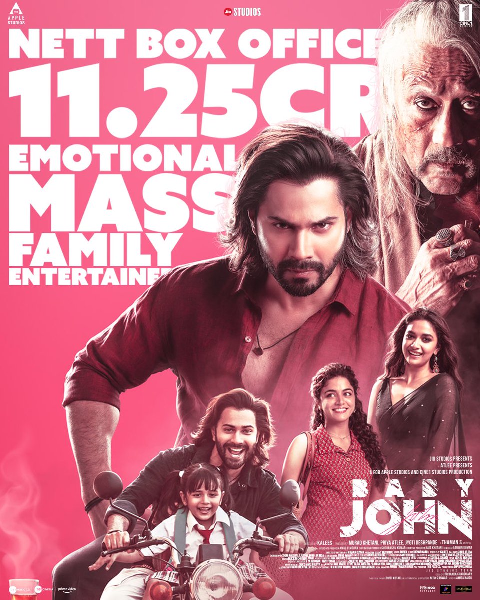 Murad Khetani (@muradkhetani) on Twitter photo Thank You for Good vibes ❤️🎄
#BabyJohn in cinemas; book your tickets now!
🔗: linktr.ee/babyjohn25thdec
<a href="/priyaatlee/">Priya Mohan</a> #JyotiDeshpande <a href="/Atlee_dir/">atlee</a> <a href="/Varun_dvn/">VarunDhawan</a> <a href="/KeerthyOfficial/">Keerthy Suresh</a> #WamiqaGabbi <a href="/bindasbhidu/">Jackie Shroff</a> <a href="/rajpalofficial/">Rajpal Naurang Yadav</a> <a href="/kalees_dir/">Kalees</a> <a href="/sumitaroraa/">Sumit Aroraa 🇮🇳</a> <a href="/MusicThaman/">thaman S</a> <a href="/jiostudios/">Jio Studios</a> <a href="/aforapple_offcl/">AforApple</a> Thank You for Good vibes ❤️🎄
#BabyJohn in cinemas; book your tickets now!
🔗: linktr.ee/babyjohn25thdec
<a href="/priyaatlee/">Priya Mohan</a> #JyotiDeshpande <a href="/Atlee_dir/">atlee</a> <a href="/Varun_dvn/">VarunDhawan</a> <a href="/KeerthyOfficial/">Keerthy Suresh</a> #WamiqaGabbi <a href="/bindasbhidu/">Jackie Shroff</a> <a href="/rajpalofficial/">Rajpal Naurang Yadav</a> <a href="/kalees_dir/">Kalees</a> <a href="/sumitaroraa/">Sumit Aroraa 🇮🇳</a> <a href="/MusicThaman/">thaman S</a> <a href="/jiostudios/">Jio Studios</a> <a href="/aforapple_offcl/">AforApple</a>