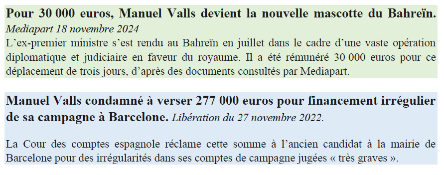 Manuel Valls, de Paris au Bahreïn, en passant par Barcelone. Depuis 2017, il n’a cessé de montrer qu’il était "disponible", jusqu’à ce lundi 23 décembre où il est nommé ministre. Quelle persévérance et quelle abnégation !!
