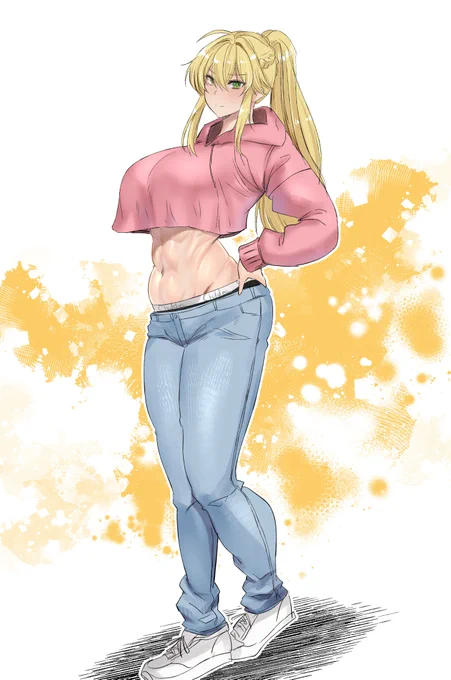 腹筋を見せるためには他は覆った方がむしろエッチなんじゃないかということで高度に政治的な判断によってへそ出しパーカーを着せられた乳上 