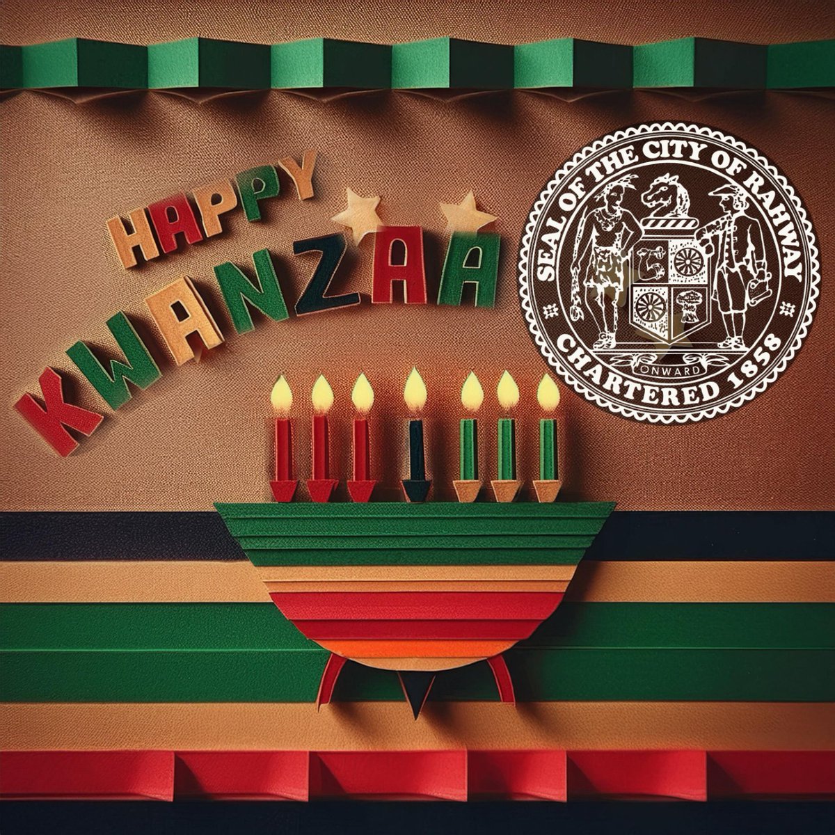 🎉✨ Happy Kwanzaa from Mayor Giacobbe, the Rahway City Council, and the City of Rahway!

Habari Gani? Let’s reflect on the principles of Kwanzaa as we celebrate unity, joy, and community strength.

#Kwanzaa #HabariGani #RahwayIsFamily