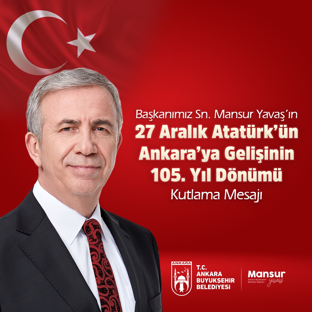 ankarabbld's tweet photo. Ankara Büyükşehir Belediye Başkanımız Sn. @mansuryavas06 'ın 27 Aralık Atatürk'ün Ankara'ya Gelişinin 105. Yıl Dönümü Mesajı: 

🇹🇷 Cumhuriyetimizin kurucusu Gazi Mustafa Kemal Atatürk’ün Ankara’ya gelişinin 105. yıl dönümünü büyük bir gurur ve minnetle anıyoruz. Bu tarih, yalnızca bir şehir için değil, tüm ulusumuz için bağımsızlık ve kurtuluş mücadelesinin dönüm noktalarından biridir.

Tam 105 yıl önce, 27 Aralık 1919’da Gazi Mustafa Kemal Atatürk ve silah arkadaşları, büyük bir inanç ve kararlılıkla Ankara’ya gelerek kurtuluş mücadelesinin merkezini bu kadim şehrimize taşımışlardır. Bu geliş, Cumhuriyetin temellerinin atıldığı, bağımsızlık mücadelemizin karargâhının kurulduğu tarihi bir dönemin başlangıcıdır. O gün Ankara, bağımsızlığın ve özgürlüğün kalesi olmuş; Anadolu’nun sesi dünyaya buradan duyurulmuştur.

Ankara’mız, o gün olduğu gibi bugün de Cumhuriyetin kalbi, adaletin, eşitliğin ve özgürlüğün simgesi olmaya devam ediyor. Bu tarihi sorumluluğun bilinciyle, Gazi Mustafa Kemal Atatürk’ün bize bıraktığı mirası daha ileriye taşımak, onun ilkelerini ve hedeflerini yaşatmak için var gücümüzle çalışıyoruz.

Ankara Büyükşehir Belediyesi olarak, şehrimizi Atatürk’ün vizyonuna yakışır bir şekilde geliştirmek için büyük bir gayret içerisindeyiz. Cumhuriyetin değerlerini koruyarak, adil ve eşit bir hizmet anlayışıyla vatandaşlarımızın ihtiyaçlarını karşılamak için çalışıyoruz. Sosyal yardımlardan altyapı projelerine, eğitimden kültür-sanata kadar her alanda halkımıza en iyi hizmeti sunmak için çabalıyoruz.

Bu anlamlı gün vesilesiyle Gazi Mustafa Kemal Atatürk’ü, silah arkadaşlarını ve bağımsızlık mücadelesi uğruna canlarını feda eden aziz şehitlerimizi rahmet, minnet ve saygıyla anıyorum. Onların bizlere miras bıraktığı bu vatanı, Cumhuriyet değerlerine sahip çıkarak daha da ileriye taşıyacağımıza olan inancım tamdır.

Ankara Büyükşehir Belediye Başkanı Mansur YAVAŞ

🔗 https://t.co/Fhyw41N5oi