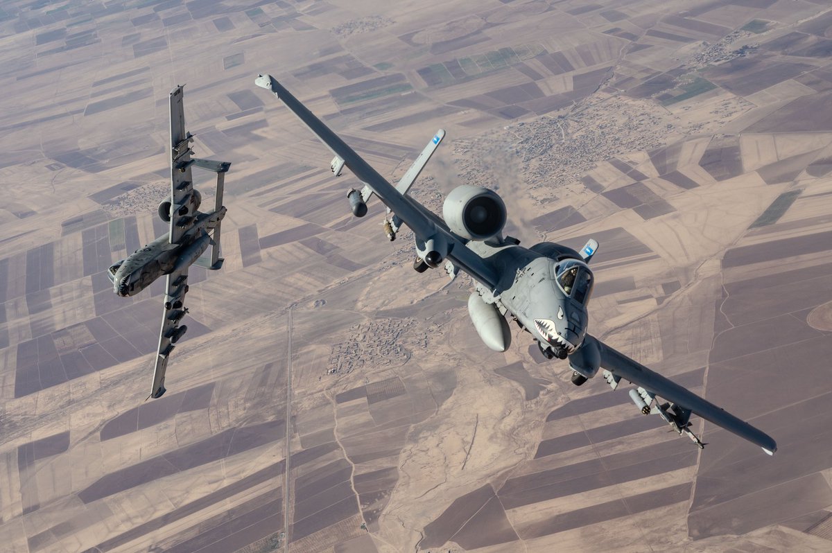 U.S. Air Force A-10 Thunderbolts on patrol over the U.S. Central Command area of responsibility. https://t.co/uELMTVm3h8
