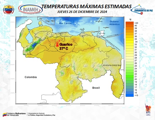 INAMEH's tweet photo. #26Dic #INAMEHInforma *Temperaturas Máximas Estimadas*#FelizJueves https://t.co/oB71GVS4jH