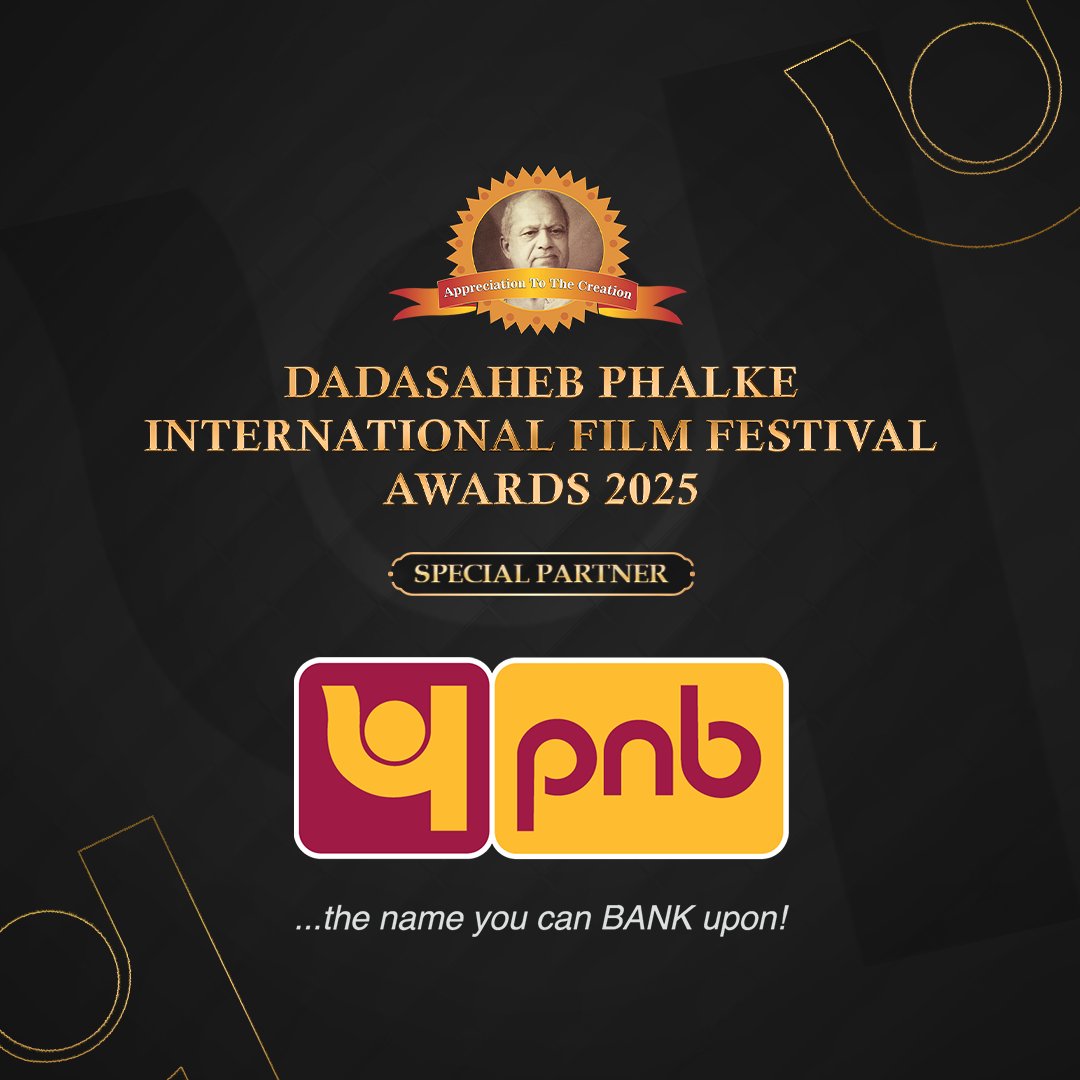 Dpiff_official's tweet photo. Official Announcement: Dadasaheb Phalke International Film Festival Awards 2025 is thrilled to announce Punjab National Bank (PNB) as the ‘Special Partner’! This collaboration marks a powerful union between cinema and financial excellence, reinforcing their shared commitment to empowering individuals and celebrating the vibrant Indian film industry.

PNB’s legacy of trust and growth aligns perfectly with DPIFF’s mission to honour the finest talents in Indian Cinema. Together, creating an extraordinary festival experience, celebrating the magic of storytelling and the impact of cinema.

Get ready for an unforgettable journey of DPIFF x PNB as the countdown begins!
@Dpiff_official x @pnbindia 

#DPIFF2025 #PNB #DPIFFxPNB #CelebratingCinema #IndianCinema