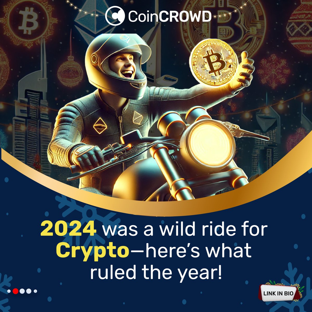 coincrowdinc's tweet photo. Crypto in 2024 was a whirlwind! 🚀 From cutting-edge tech to revolutionary tokens, this year redefined the blockchain landscape. Wondering which trends stole the show? #3 might just blow your mind! 🤯

Discover the top crypto trends of 2024: https://t.co/cFA8G32Thn

#coincrowd #TrendingNow