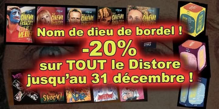 Reste MOINS D'UNE SEMAINE pour choper TOUTES NOS CRÉATIONS (bouquins, tote-bags, shirts, skeuds, magnets, coffrets DVD..) à MOINS 20% sur Distore.tv !

FONCEZ ! And thou shall be SAVED !