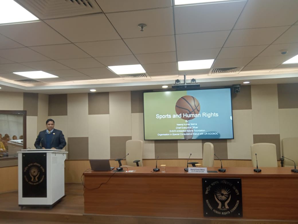 India_NHRC's tweet photo. The NHRC, India interns today were given exposure to the issues and concerns of human rights in sports by Shri Neeraj Kumar Mehra, CEO, Dr. B.R. Ambedkar Sports Foundation. https://t.co/KaogYc6x4b