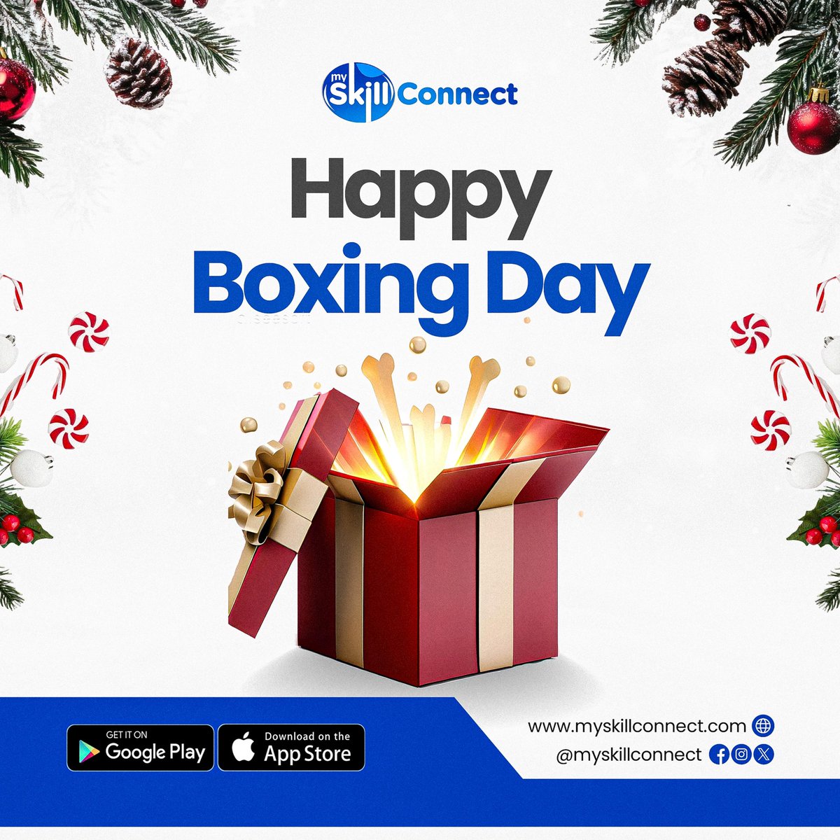 myskillconnect's tweet image. Unwrap the joy of giving this Boxing Day! Here’s to sharing, connecting, and spreading kindness as we celebrate the season. 🎁✨ #BoxingDay #MySkillConnect #skillconnect