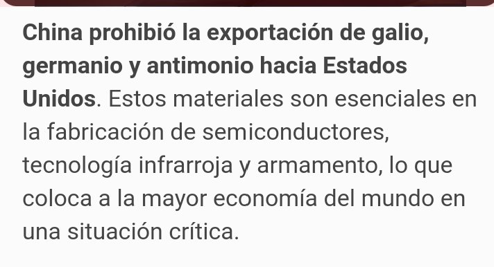 DERECHOdeREP's tweet photo. #Enterate 
Mientras la tonta oposición aplaude las amenazas de Trump a México,este 24, China le dio su noche buena a Estados Unidos, prohibió la exportación de materiales para la fabricación de Chips y batería de carros eléctricos, a ver qué hace contra eso "la SUPREMACIA BLANCA" https://t.co/FeM8txFwXw