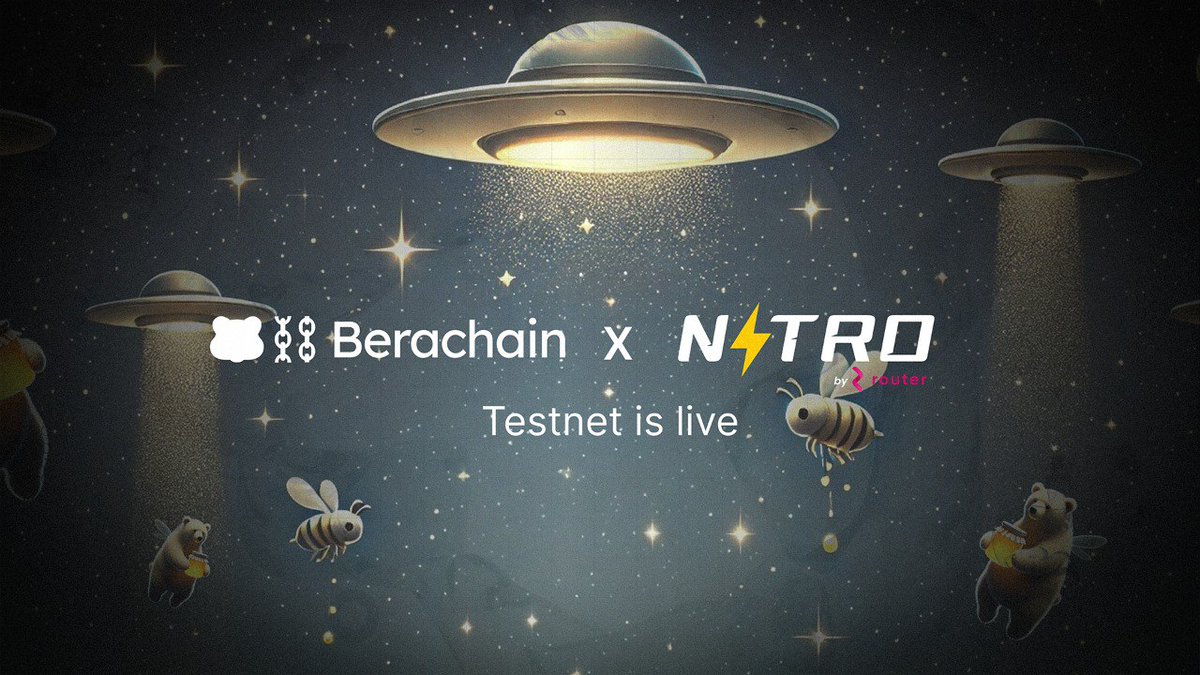 Router Protocol (@routerprotocol) on Twitter photo BM fam, we’re here to make the beary long wait for <a href="/berachain/">Berachain Foundation 🐻⛓</a> mainnet a little sweeter–Bera Testnet is now LIVE on <a href="/NitroByRouter/">Nitro | Powered by Router</a>! 🐻
Try it here: testnet.routernitro.com/swap
Cross the chain divide with Nitro:
- Speed: Faster than Smokey chasing honey.
- Cost Efficiency: Less gas, BM fam, we’re here to make the beary long wait for <a href="/berachain/">Berachain Foundation 🐻⛓</a> mainnet a little sweeter–Bera Testnet is now LIVE on <a href="/NitroByRouter/">Nitro | Powered by Router</a>! 🐻
Try it here: testnet.routernitro.com/swap
Cross the chain divide with Nitro:
- Speed: Faster than Smokey chasing honey.
- Cost Efficiency: Less gas,
