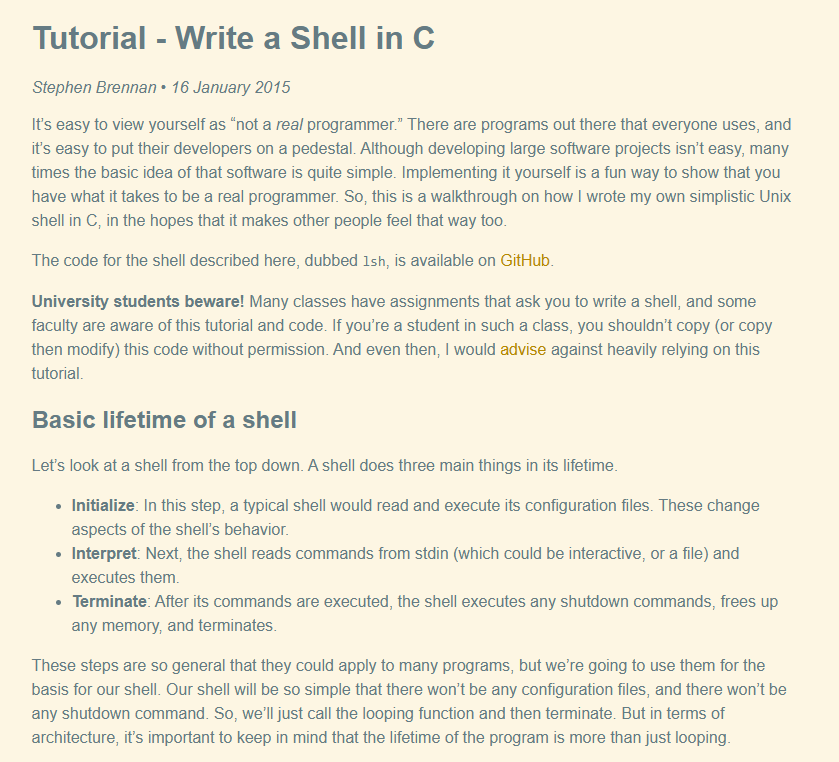 Abhishekcur's tweet photo. Build your own shell in C
-simple to build simple shell in C
-great guide for understanding shell https://t.co/HKzY5BOuDJ