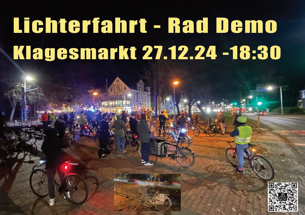 Morgen geht's wieder los! Eine als Versammlung mit Route angemeldete #CriticalMass entspricht nicht der Tradition, ist aber an der Zahl der in #Hannover Mitradelnden gemessen offenbar für viele attraktiver. #Verkehrswende #Radverkehr 
umap.openstreetmap.de/de/map/lichter…