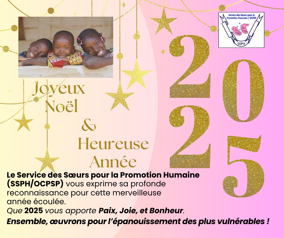 ssph_ocpsp's tweet photo. PAIX, JOIE et BONHEUR à vous pour l'année 2025 !
🎄🎊☃️

______
#ssphocpsp
#sante
#orphelins
#education
#personnesagees
#promotionhumaine
#promotionfeminine
#personnesvulnerables
#personneshandicapées
#autonomisationféminine https://t.co/i1RkoQjJU6