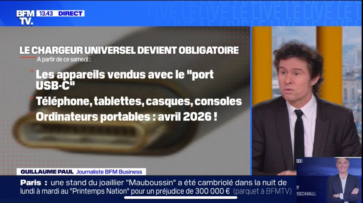 LorneMalvo3375's tweet photo. « Le chargeur uBs-C » UBS? UBS? @BFMTV vos soit-disants experts qui disent aux gens quoi penser et pour qui voter ne sont mêmes pas foutus de prononcer le mot USB??? #pignoufs #médiocres #ignares #clows https://t.co/5Wwa8SK3uY