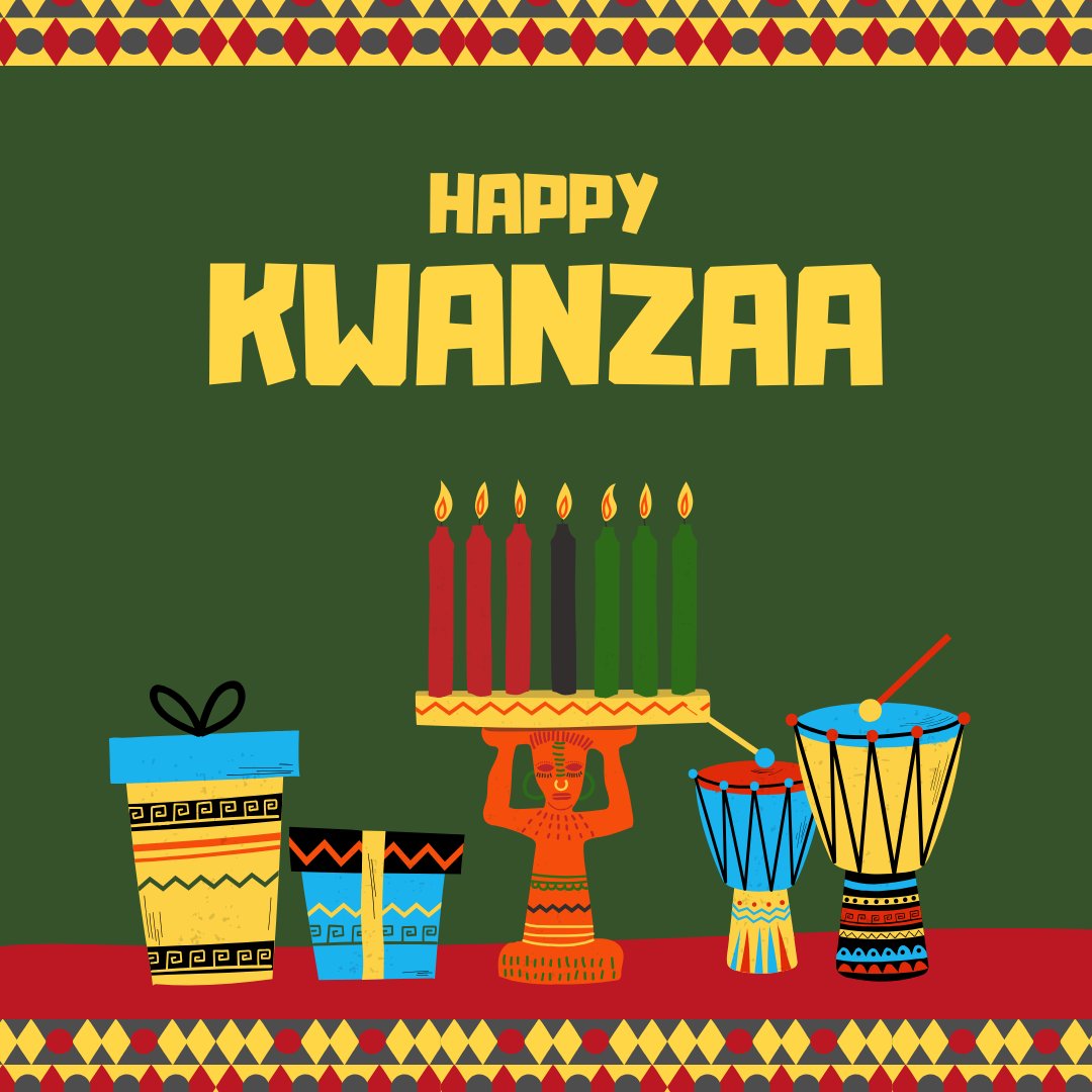 daiglecreative's tweet photo. Happy Kwanzaa from your friends at Daigle Creative! 💛 May the next seven days be filled with joy and deep reflection as you embrace purpose, creativity and the spirit of togetherness. 🌿🪔 #CelebratingKwanzaa #SevenPrinciples https://t.co/kkFWR0fFQg