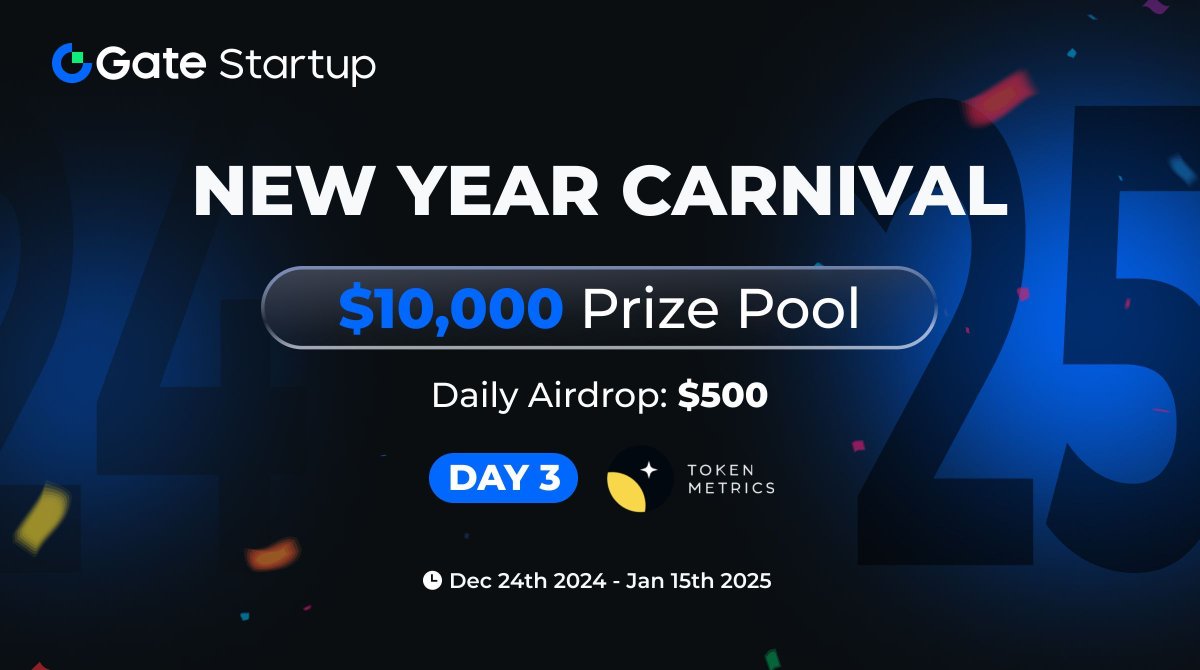 🎊 #GateioStartup 20-Day $10K New Year Carnival!

Day 3: Hunt for $500 $TMAI.
5 Winners × $100 Each

1️⃣ Follow @gate_io <a href="/Gateio_Startup/">Gate.io Startup is now Gate Launch</a> <a href="/tokenmetricsinc/">Token Metrics</a> 
2️⃣ RT and Tag 3 friends with #Startup2025Carnival
3️⃣ Drop $TMAI Trading Screenshot: gate.io/trade/TMAI_USDT

🎯 Your next