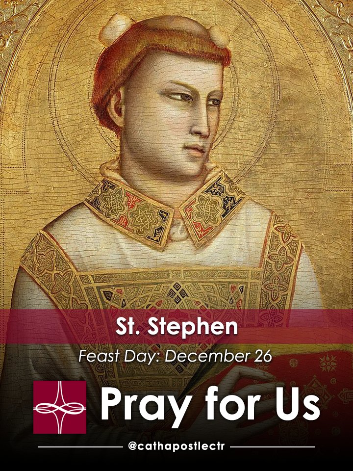 Join the Catholic Apostolate Center in commemorating the #FeastDay of St. Stephen | St. Stephen was the first Christian martyr. He was one of the Seven Deacons appointed by the Apostles to serve the poor throughout the early Church. 

catholicapostolatecenterfeastdays.org/feast-days-and…