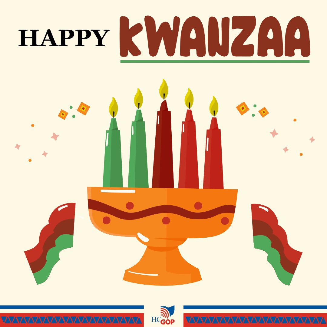 HamCoGOP's tweet photo. Wishing all who celebrate a joyful Kwanzaa! May this season of unity, self-determination, and community bring reflection, renewal, and strength to families across Hamilton County and beyond! #Kwanzaa #CelebrationOfUnity #HeritageAndTradition https://t.co/Nn1pWEXKEF