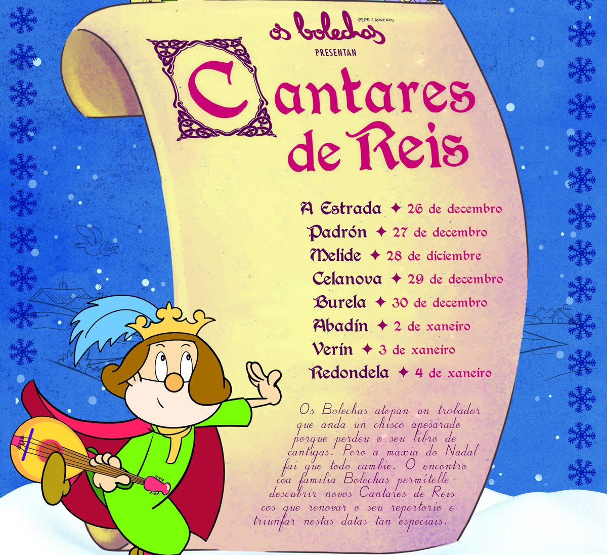 📣 Hoxe estreamos  #CantaresdeReis🎶 na Estrada. E ata o 4 de xaneiro estaremos en sete localidades máis. + info 👉 osbolechas.gal/noticia.php?id…
#NadalBolechas #NadalenRede