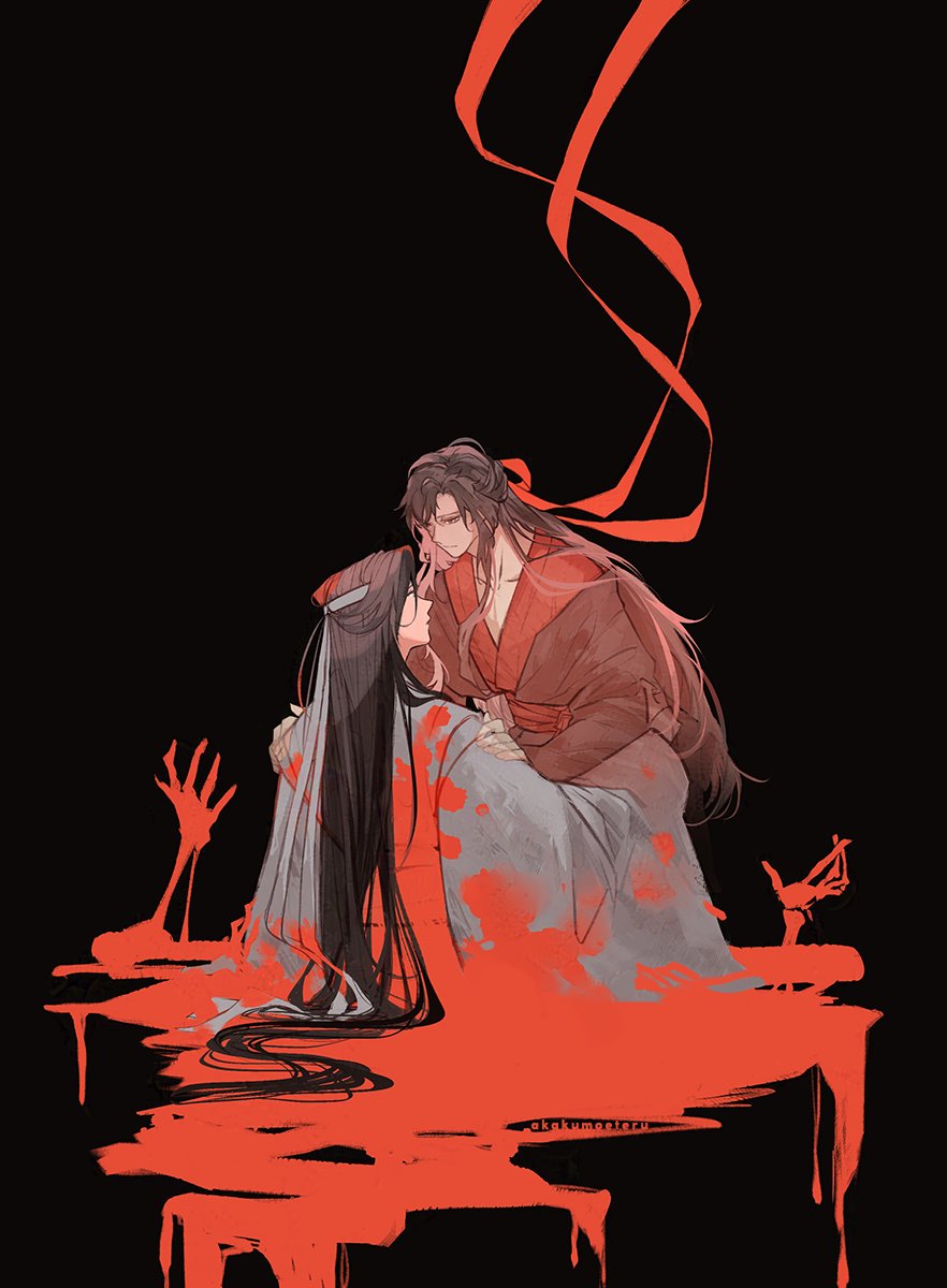 akakumoeteru's tweet photo. Drawn for earlier this year for an online horror-themed event hosted by Akitaro-san.

#影咲く幽冥
#魔道祖師 #忘羨 https://t.co/1VoKZDOKgO